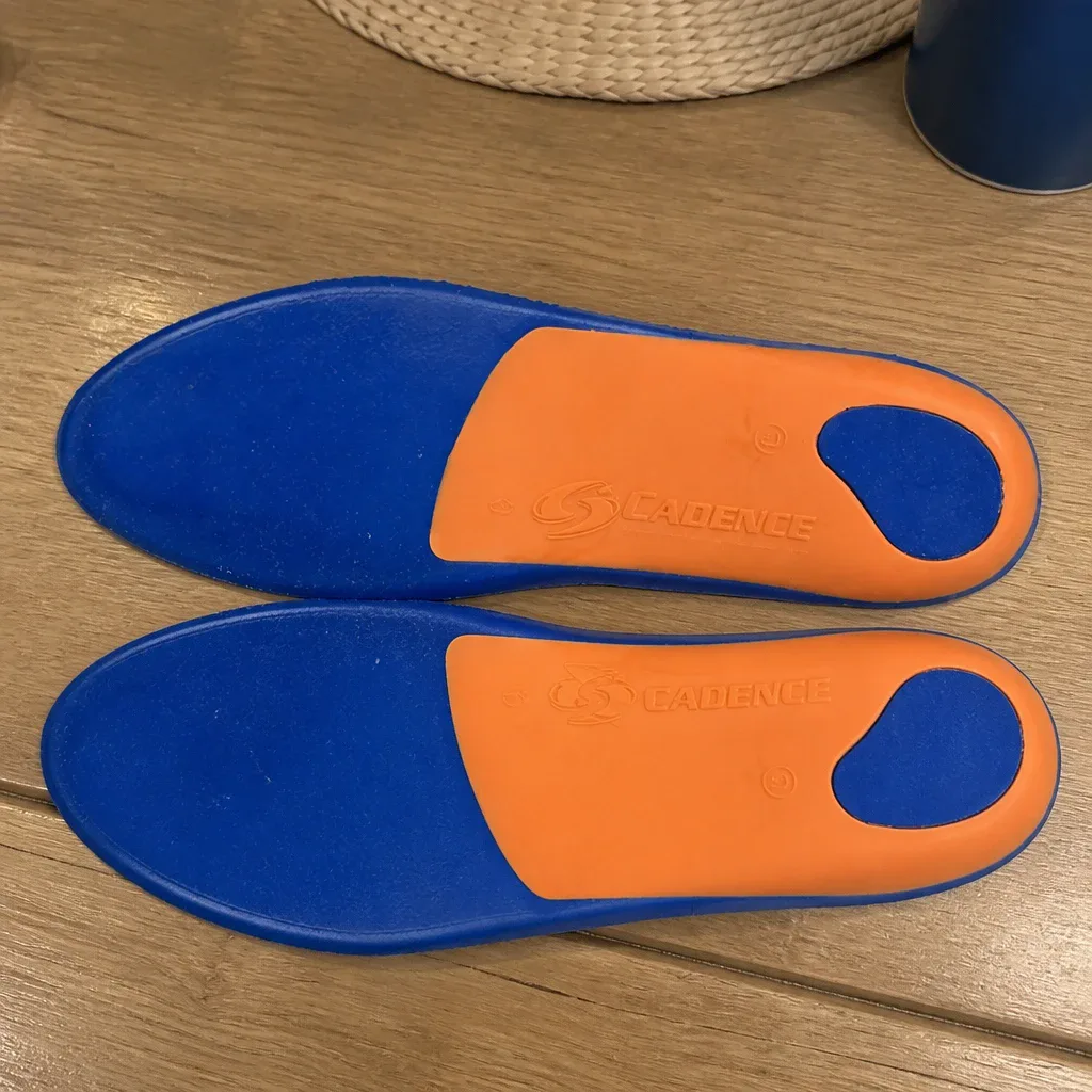 Cadence Original Orange Insoles shown after eleven days of testing