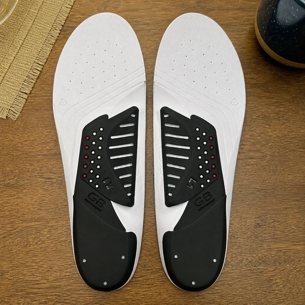 G8 Performance Pro Series 2620 insoles and arch pieces on a kitchen table