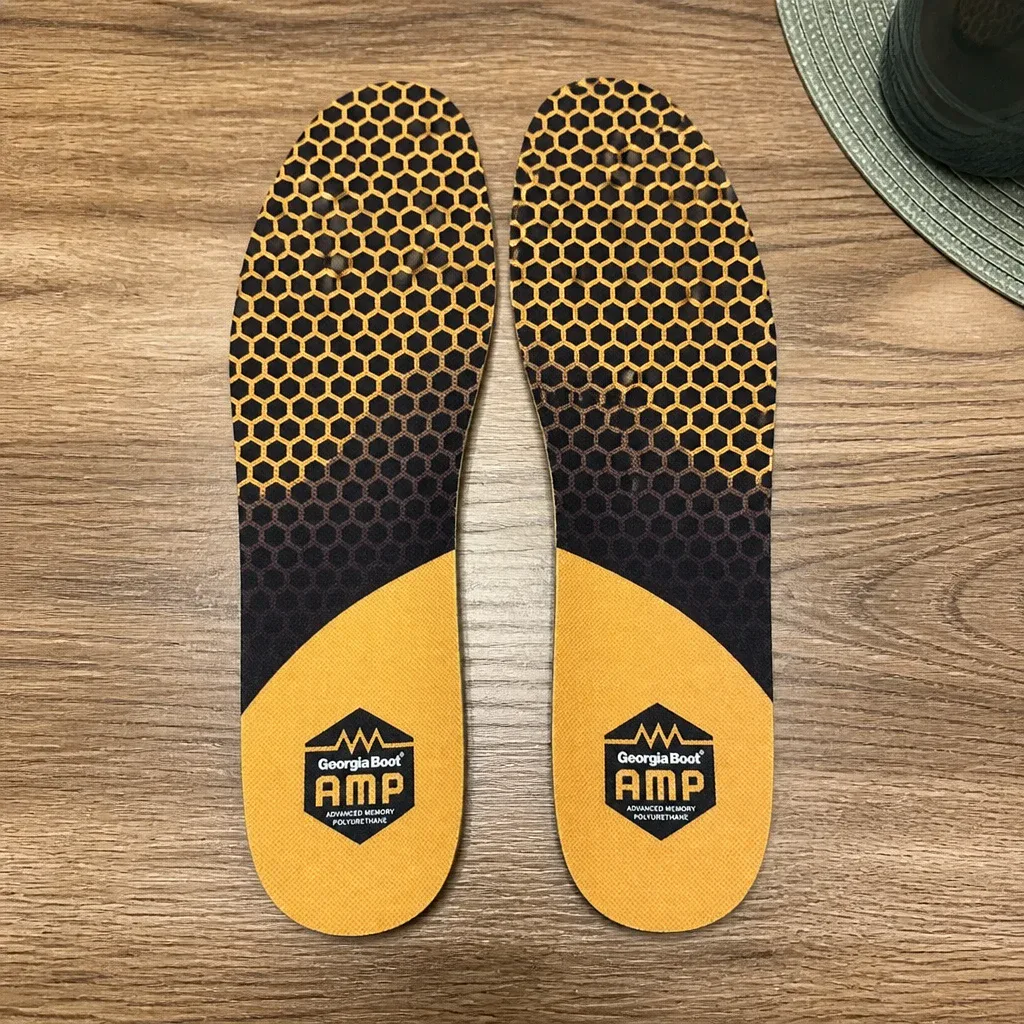Georgia Boot AMP Insoles laid out on a kitchen table