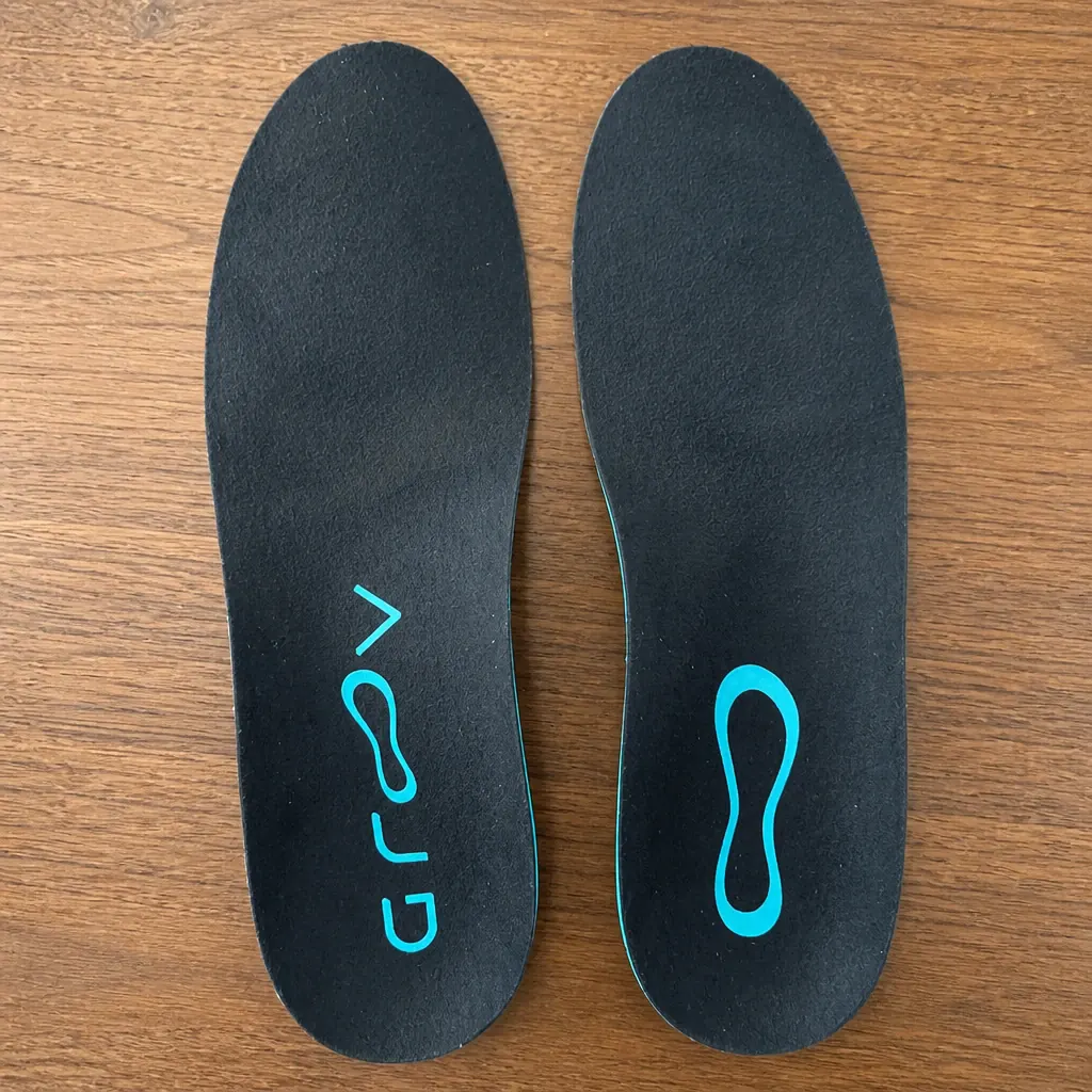Groov insoles laid out on a kitchen table