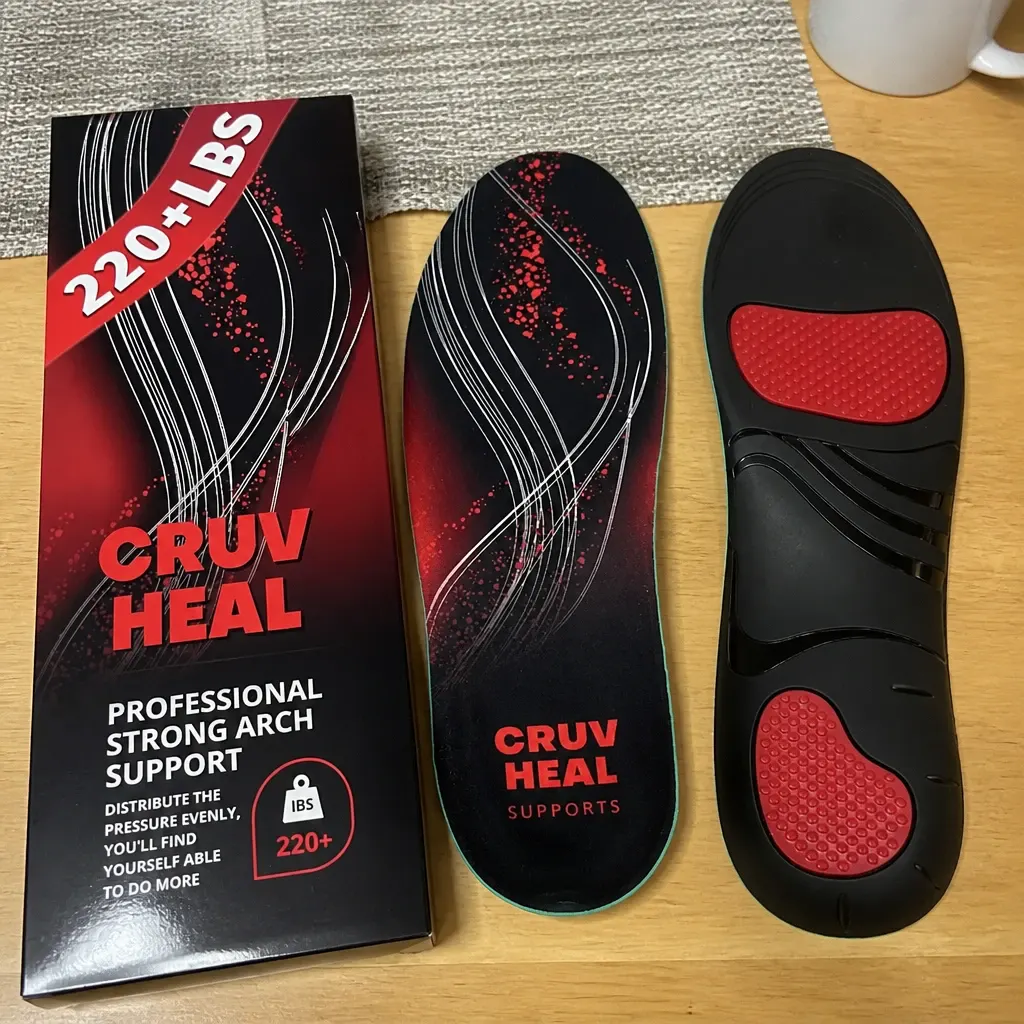 CRUVHEAL Plantar Fasciitis High Arch Support Insoles